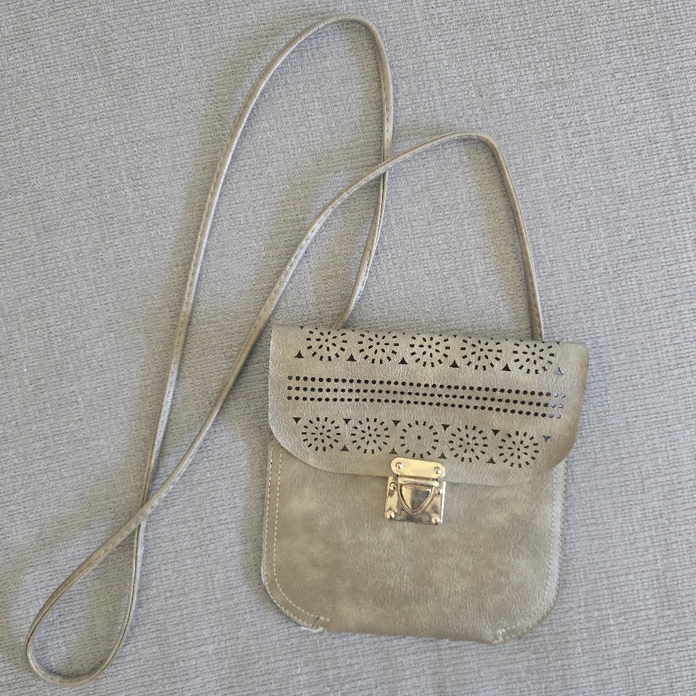 Gold Gray Crossbody Bag
